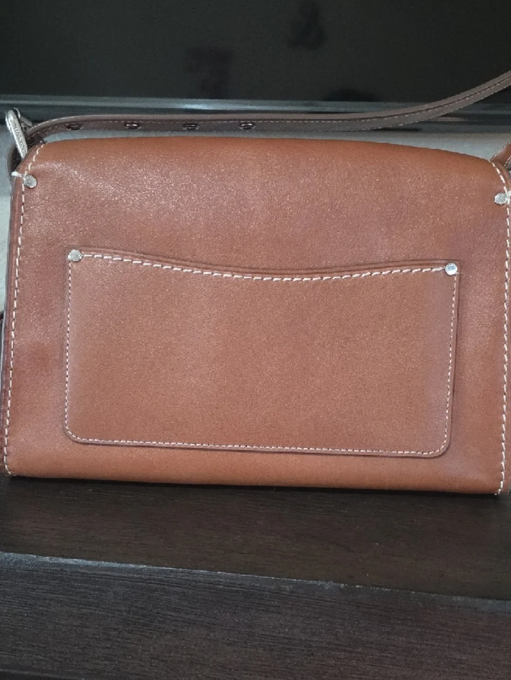 Coach Wester Tabby, Saddle Color Leather Shoulder Bag with Silver Hardware - Picture 4 of 16